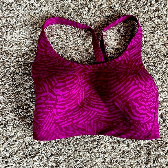 Athleta Advanced Sports Bra Animal Print Purple and Pink size 34E DD - Picture 6 of 12